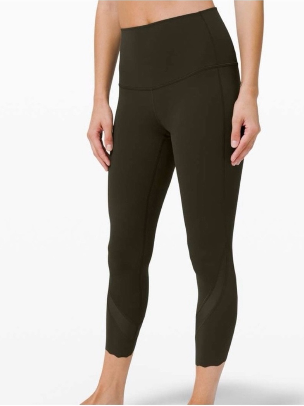 lululemon athletica Wunder Under High-rise Olive* scalloped Crop Leggings